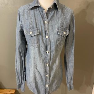MERONA cotton “denim” buttondown top size xs